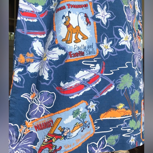 Womens Small Vintage Disney Store Sleeveless Hawaiian Knee Length Shift Dress - Picture 3 of 12